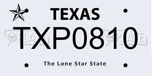 TXP0810 Texas License Plate
