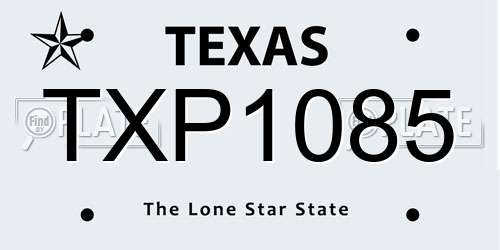 TXP1085 Texas License Plate