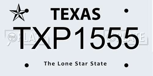 TXP1555 Texas License Plate