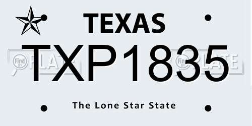 TXP1835 Texas License Plate