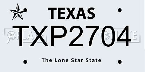 TXP2704 Texas License Plate