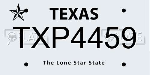 TXP4459 Texas License Plate