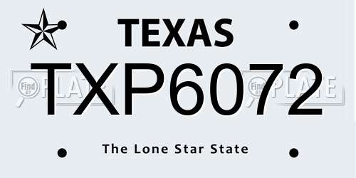 TXP6072 Texas License Plate