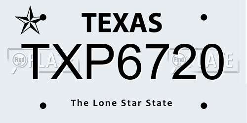TXP6720 Texas License Plate