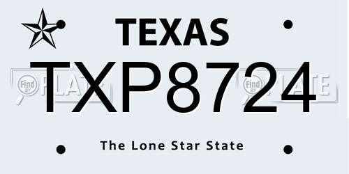 TXP8724 Texas License Plate