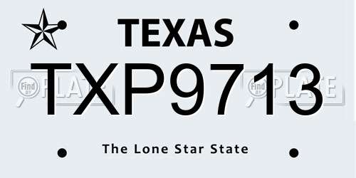 TXP9713 Texas License Plate