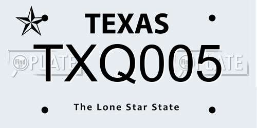 TXQ005 Texas License Plate