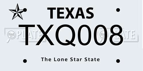 TXQ008 Texas License Plate