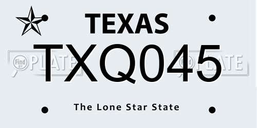 TXQ045 Texas License Plate