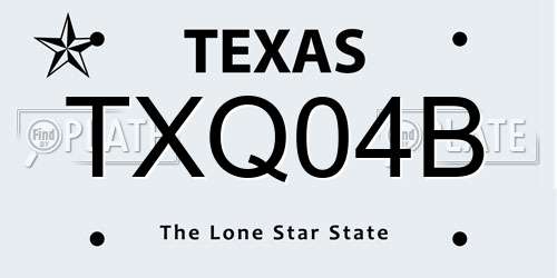 TXQ04B Texas License Plate