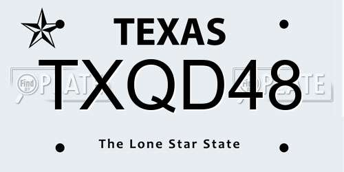 TXQD48 Texas License Plate