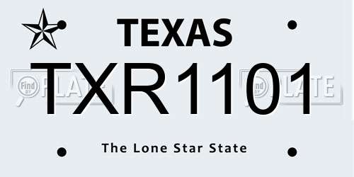 TXR1101 Texas License Plate