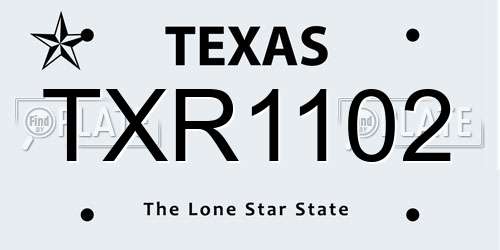 TXR1102 Texas License Plate