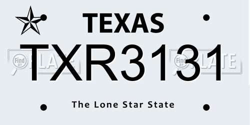 TXR3131 Texas License Plate