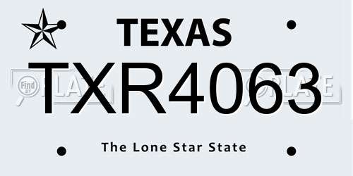 TXR4063 Texas License Plate