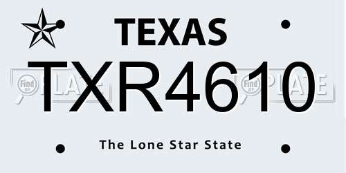 TXR4610 Texas License Plate
