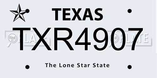 TXR4907 Texas License Plate