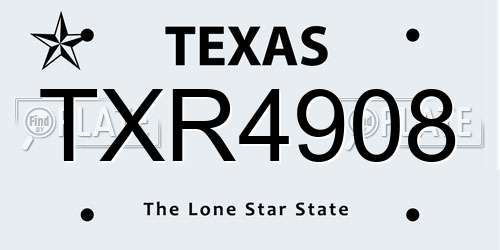 TXR4908 Texas License Plate