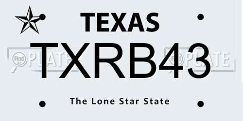 TXRB43 Texas License Plate