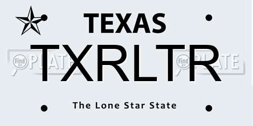 TXRLTR Texas License Plate