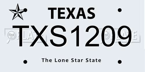 TXS1209 Texas License Plate