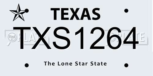 TXS1264 Texas License Plate