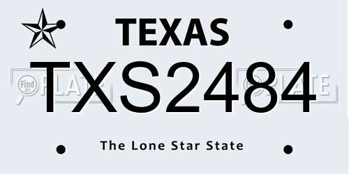 TXS2484 Texas License Plate