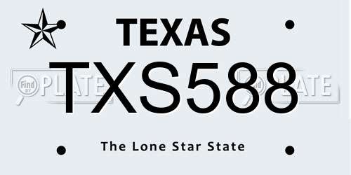 TXS588 Texas License Plate