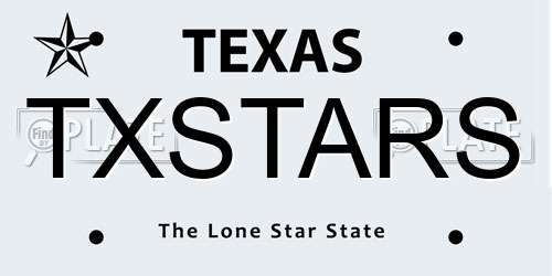 TXSTARS Texas License Plate