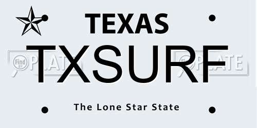 TXSURF Texas License Plate