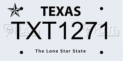 TXT1271 Texas License Plate