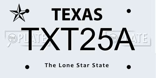 TXT25A Texas License Plate