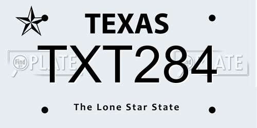 TXT284 Texas License Plate