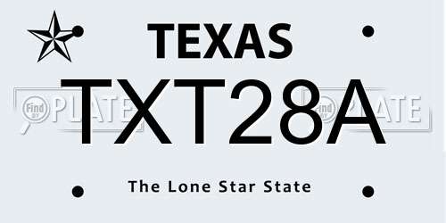 TXT28A Texas License Plate