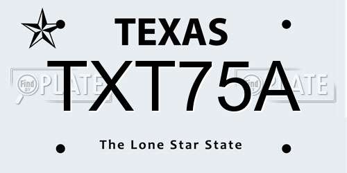TXT75A Texas License Plate