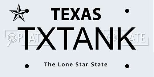 TXTANK Texas License Plate