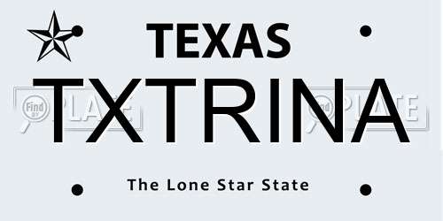 TXTRINA Texas License Plate