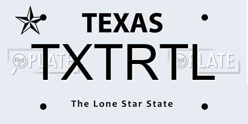 TXTRTL Texas License Plate