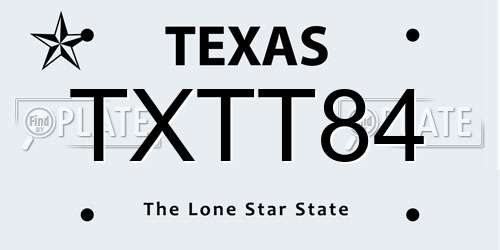 TXTT84 Texas License Plate