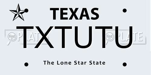 TXTUTU Texas License Plate