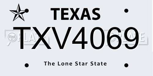TXV4069 Texas License Plate