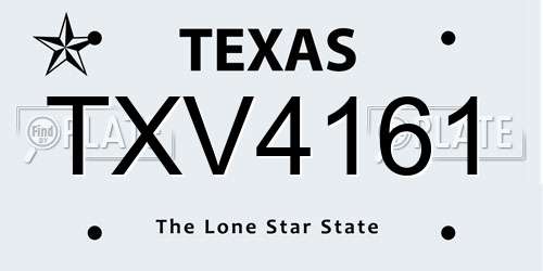 TXV4161 Texas License Plate