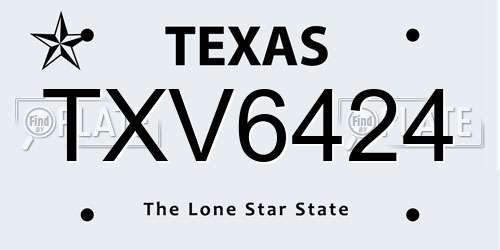 TXV6424 Texas License Plate