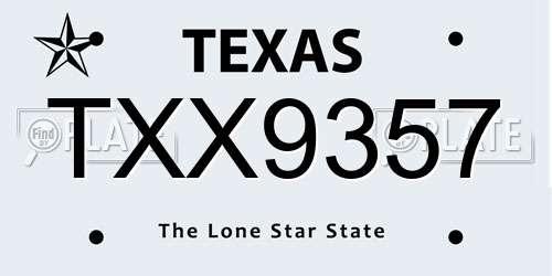 TXX9357 Texas License Plate