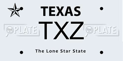 TXZ Texas License Plate