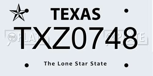 TXZ0748 Texas License Plate