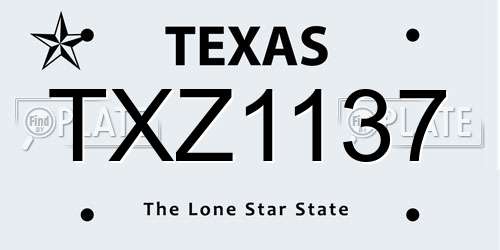 TXZ1137 Texas License Plate