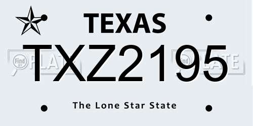 TXZ2195 Texas License Plate