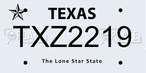 TXZ2219 Texas License Plate