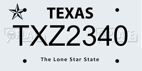 TXZ2340 Texas License Plate